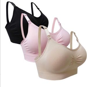 Set of 3 adjustable comfy nursing bras